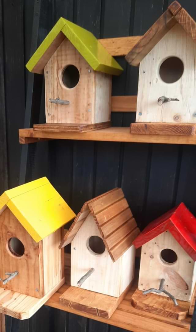 Diferentes tipos de techo en casas de refugio para aves